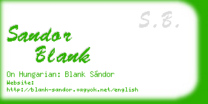 sandor blank business card